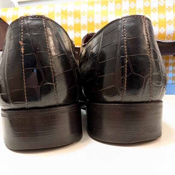 Dolce & Gabbana Alligator Cap Toe Lace-ups Dark Chocolate Men\'s Size 7 Shoes